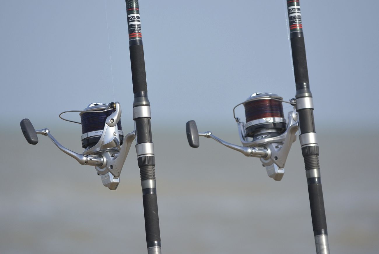 Fishing rod handle close up